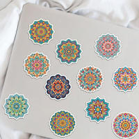 50PCS Pegatinas De Mandala Florales Resistentes Al Agua Para Decoración De Portátil Patineta Y Equipaje Tamaño 3-6cm Cada Pieza - details 6