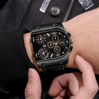Reloj De Cuarzo Para Hombre Con Gran Dial Y Correa De Cuero Casual Deportivo Y Moda Resistente Al Agua Sin Impermeable - details 1
