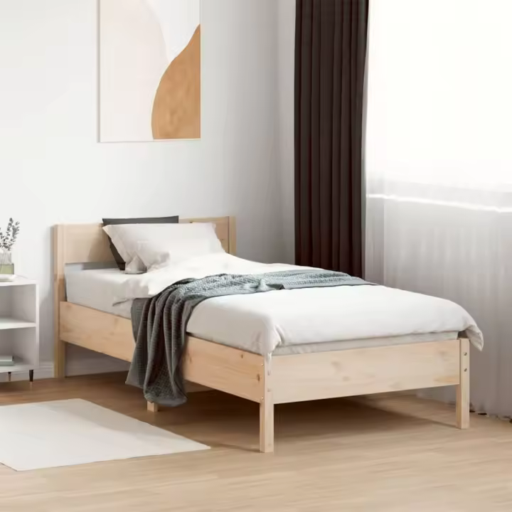 Estructura de cama sin colchón Madera de Pino 90x200 cm - 1