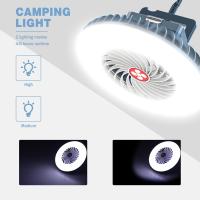 Ventilador portatil silencioso con LED camping lantern lampara luz USB bateria recargable camping accesorios - details 1