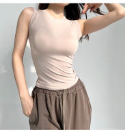 AOSSVIAO Top De Mujer De Algodón 99% Estilo Casual Basic Verano Sin Mangas Cuello Redondo Verde Blanco Negro Tank Top - details 5