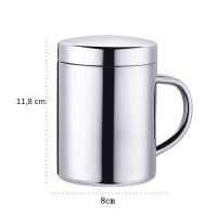 Taza De Café De Acero Inoxidable Con Doble Capa Y Tapa Tumbler Portátil Para Viaje Copa De Leche Y Té Para La Oficina - details 5