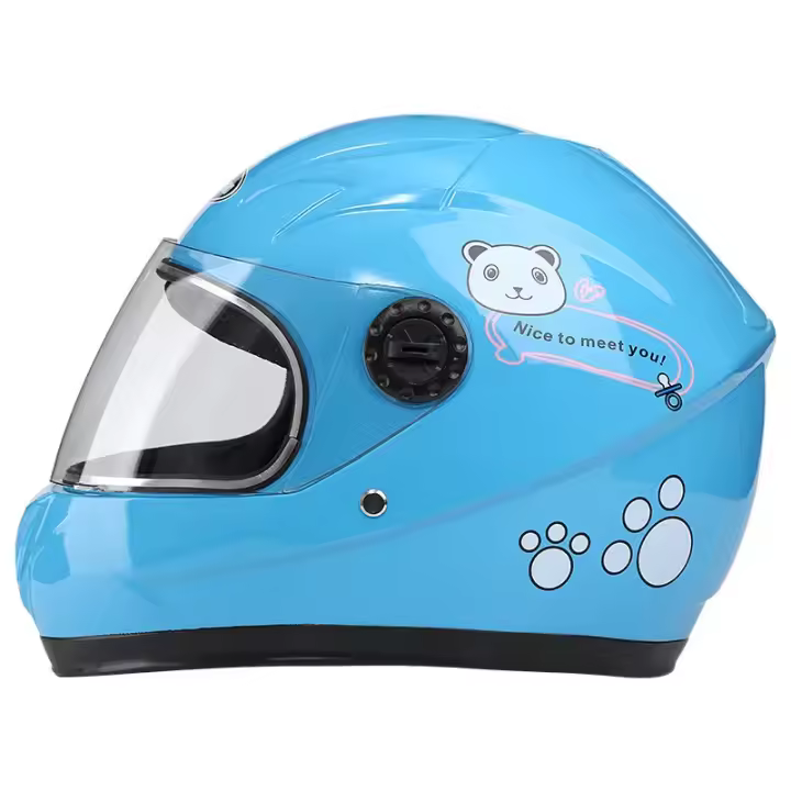Casco De Motocicleta Para Niños Con Dibujos Animados Seguro Para Ciclismo Desmontable Adecuado Para Todas Las Estaciones Tamaño 50-54cm Abs Unisex - 1