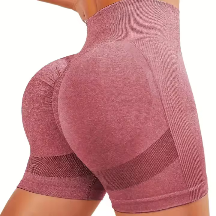 Shorts De Yoga Para Mujer High Waist Abdomen Pantalones Cortos De Running Deporte Fitness Outer Wear Material Poliéster - 1