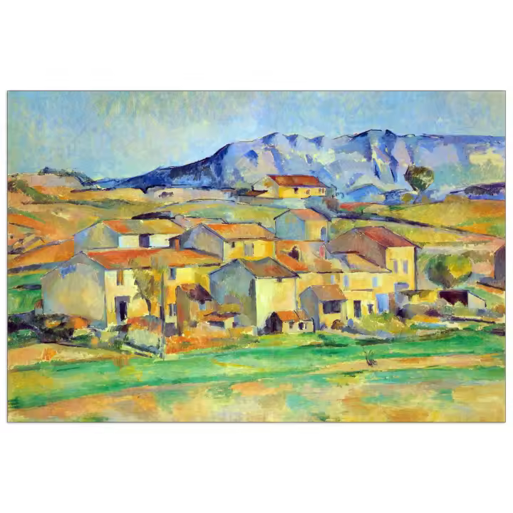 Panel decorativo del museo, listo para colgar. Cezanne Paul-Montaigne Sainte-Victoire, desde el entorno Beu Gardanne de la vista-Cm 135x90 - 1