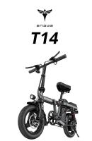 ENGWE T14 Bicicleta Eléctrica Plegable con Neumático de 14 Pulgadas, Motor sin Escobillas de 250W, Batería de 48V 10Ah, 25 km/h, velocidad máxima de 80km, Amortiguador triple, Freno de disco mecánico, rueda libre de 7 velocidades - Blanco - details 0