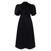 Vestido Elegante De Fiesta Para Mujer 2024 Con Cuello Con Lazo Manga Corta Cintura Alta A-Line Plisado Hasta El Tobillo Vestido De Cumpleaños - details 70