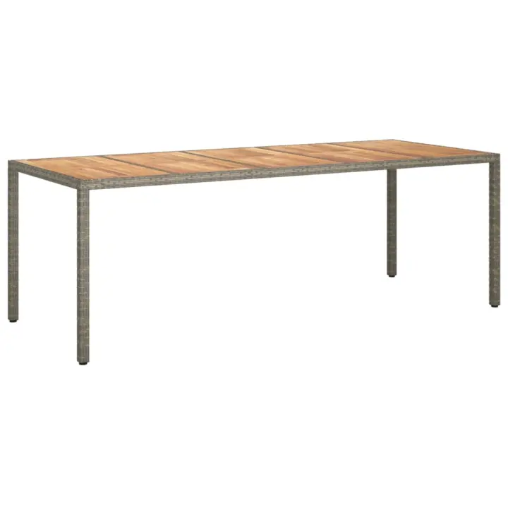Mesa de Jardín sintético gris 250x100x75 cm - 1