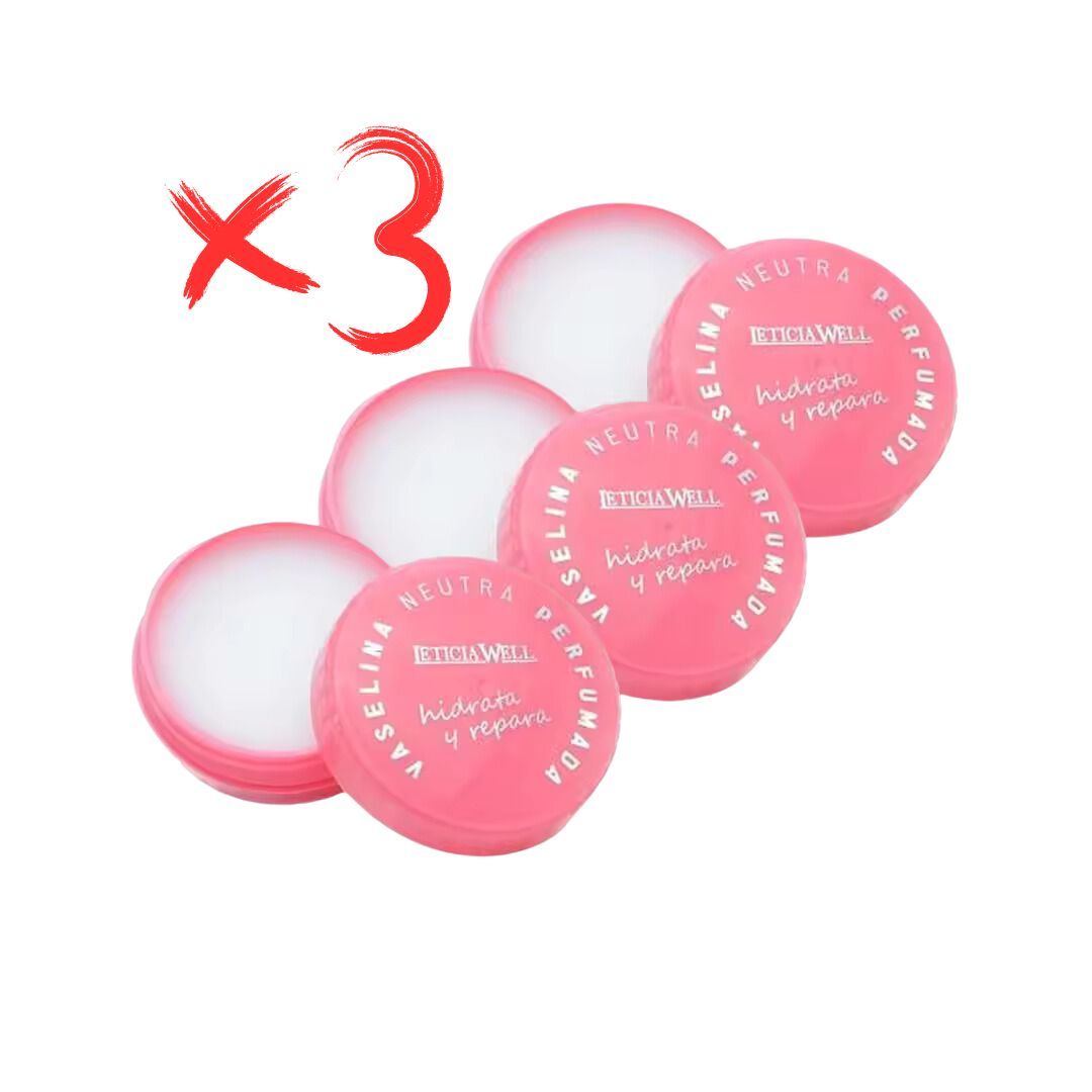 GAL Vaselina Perfumada 12 g, Pack de 3 Unidades - Bálsamo Labial Neutro para Hidratación Duradera en Labios y Piel