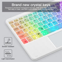 Teclado Inalámbrico Bluetooth Con Retroiluminación RGB Y Touchpad Para iPad IOS Android Windows Teclas Transparentes GOOJODOQ - details 5