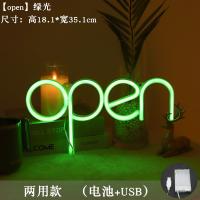 Luz De Noche LED Neon Abierto Para Decoración De Barra Pub Hotel Café Letras Luminosas Coloridas Para Ventana Forma Redonda Material ABS - details 10