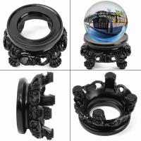 Nueva Base De Esfera De Cristal Negro Para Decoración De Escritorio Soporte De Globos De Hogar Con Pedestal Vacío Estilo Retro Y Nostálgico De Resina - details 4