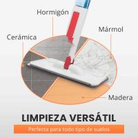 RELAXTY Mopa Spray con Mango Telescópico 126 cm y Cabezal 360° - Depósito 250ml, Almohadilla Reutilizable, Mopas de Limpieza Suelos de Todo Tipo, Paredes y Azulejos, Multisuperficie. - details 2
