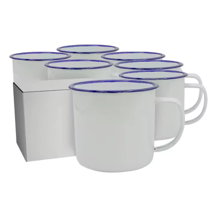 PixColor - Pack 12 tazas retro de metal para sublimación | 350 ml de capacidad | Caja de cartón individual | Varios colores disponibles | By Club Náutico - 1