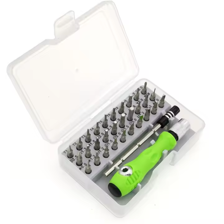 Kit de destornilladores de precisión, kit de destornilladores mini 32 en 1, herramientas de reparación de llave Allen para iPhone, computadora portátil, reloj, joyas, juguetes, gafas, MacBook - 1