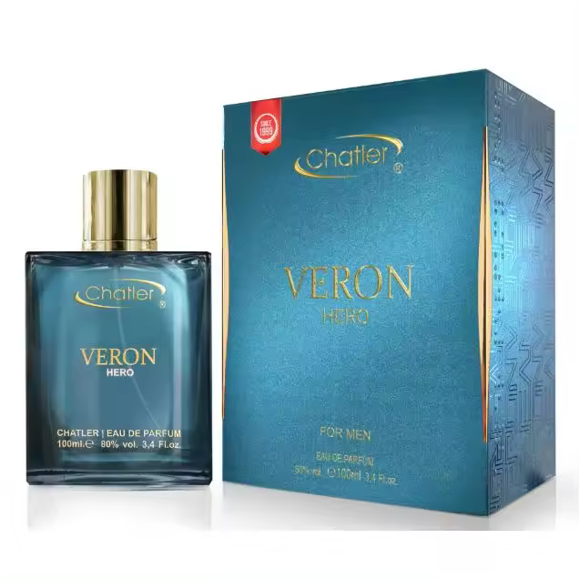 EAU DE PARFUM VERON HERO EDP 100ML -- PERFUME PARA HOMBRE---DURACIÓN 8 HORAS-- MARCA CHATLER - 1