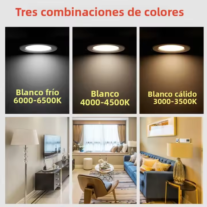 Lámpara De Techo Integrada LED Bajo 220V 3 Colores Ajustables 5W 7W 9W 12W 15W Luz De Bajo En Aluminio Para Vestíbulo - 1