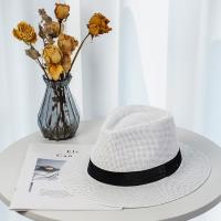 Sombrero De Paja Natural Para Hombre Moda Verano Trendy Sombreros De Playa Protección Solar Color Sólido Fedoras Casual Sombrero De Vaquero Jazz Gangster - details 2