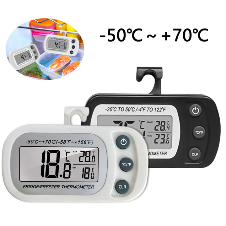 Termómetro Digital Para Nevera Con Gancho Monitor De Temperatura LCD Indicador Antihumedad Para Refrigerador Y Congelador - 1