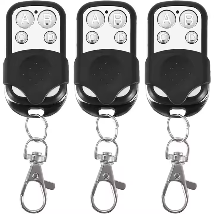 Juego de 3 mandos a distancia universales para puertas automáticas de frecuencia 433,92 MHz Código fijo, 4 botones para controlar hasta 4 puertas - 1