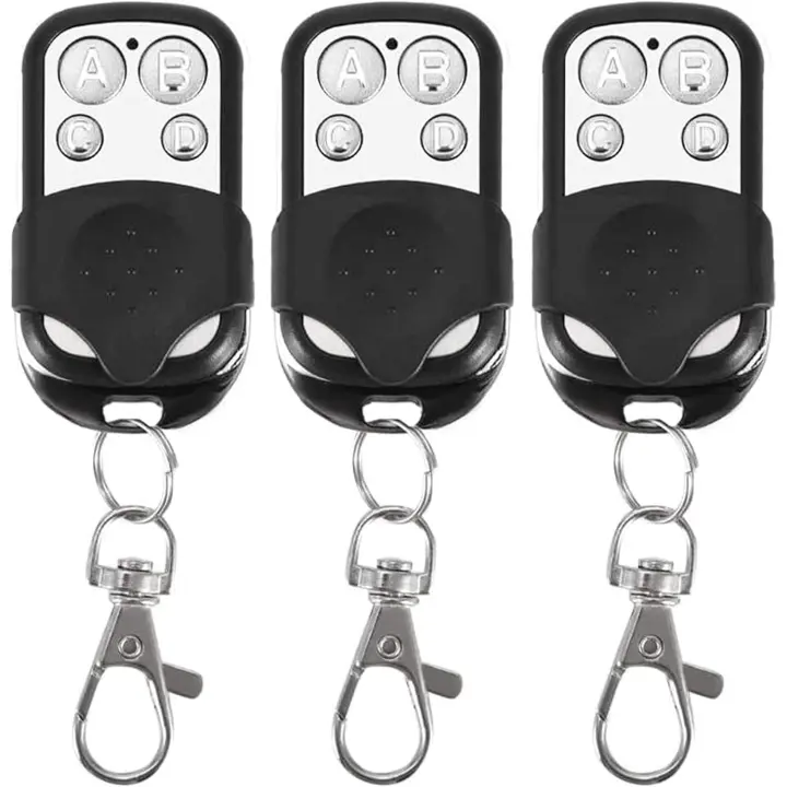 Juego de 3 mandos a distancia universales para puertas automáticas de frecuencia 433,92 MHz Código fijo, 4 botones para controlar hasta 4 puertas - 1