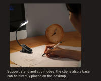 Lámpara De Escritorio Baseus LED Con Clip Iluminación LED Para Lectura Y Noche Luz De Noche Recargable Por USB Control Táctil Sin Etapas - details 7