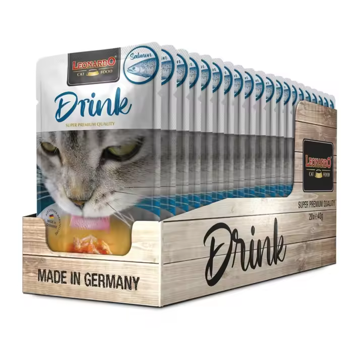 Leonardo Drink Sopa de Salmón Snacks para Gatos - 20 Sobres x 40 gr - 1