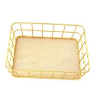 Cesta De Almacenamiento Para Maquillaje Y Oficina En Metal Oro Nórdico Organizador De Escritorio Para Brochas Y Cosméticos Ecológico - details 5