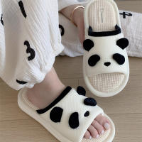 Nuevos Pantuflas De Mujer Con Diseño De Panda Moda Algodón Hemp Cómodo Casual Colores Mixtos Suela De PVC Para El Hogar - details 3