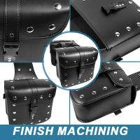 Bolsas De Sillín Para Motocicleta 2 Pack Universal De Cuero PU Para Honda Shadow Suzuki Boulevard Sportster Accesorios De Viaje - details 0