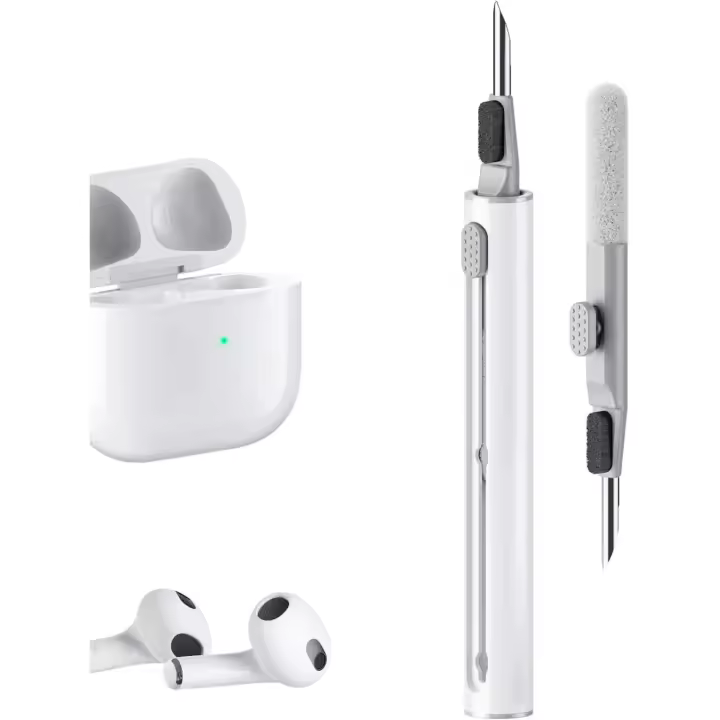 Kit de limpieza para AirPods: Kit de limpieza para auriculares 3 en 1 compatible con AirPod/AirPod Pro con Esponja - 1