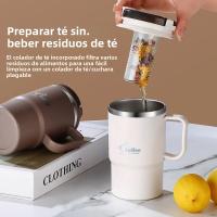 Taza De Café Aislada De Acero Inoxidable 304 Con Tapabocas Y Pajita Taza De Té Con Infusor Para Bebidas Como Agua Leche Jugo Y Café Para Uso Doméstico - details 2