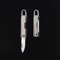 Cuchillo De Bolsillo De Aleación De Titanio Miniatura Con Borde Plegable Fino Llavero Portátil Colgante Unboxing Y Desempaquetado Cuchillo Express - details 8