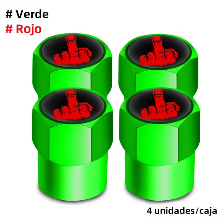 AQTQAQ 4Pcs Conjunto De Cubiertas De Válvula De Neumático De Alta Calidad Metálicas Y De Goma Sellaje Universal Para Coche Y Bicicleta Protección Contra Polvo - 1