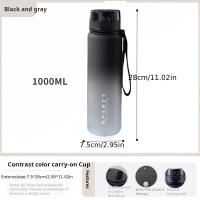 Botella Deportiva De 1000ml/33.8oz Con Gradiente Y Tapón De Plegado BPA-Free PC Para Gimnasio/Ciclismo/Corrida/Pescar Escolar/Cumpleaños Regalo - details 3