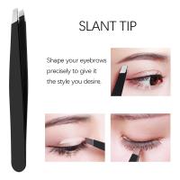2/4Pcs Pinzas De Cejas Profesionales De Acero Inoxidable Para Eliminación De Cabello Y Extensión De Pestañas Herramienta De Maquillaje - details 1