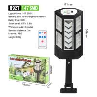 Lámpara Solar LED Potente Con Sensor De Movimiento Impermeable Luz De Jardín Solar Moderna Para Calle Y Paseo Exterior - details 12
