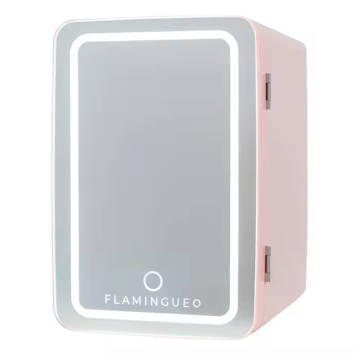 Flamingueo Nevera Pequeña 6,5L - Mini Nevera Espejo y Luz LED Nevera 12V/220V Función Frío y Calor Nevera Cosmeticos Nevera Skincare Mini Fridge - 1