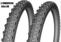 Deestone - Pack de 2 Cubiertas MTB - 26x1.90 | 24x1.90 | 20x1.90 - Negro - Rendimiento Sólido - Tracción y Control - details 2