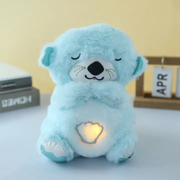 Oso De Peluche Musical Con Luz Y Sonido Para Bebés Otter Playmate Y Dormir Sensory Comfortable Regalos Para Recién Nacidos Unisex Tamaño 25-30cm - 1