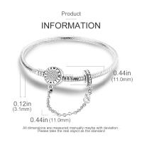 Pulsera De Plata 925 Para Mujer Con Cierre Original Y Cadena De Serpiente Adecuada Para Colgar Charm Brillo Zirconia Pulsera Clásica Para Fiestas - details 19