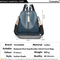 Mochila De Cuero Suave Para Mujer Gran Capacidad Bolso De Hombro Viaje Mochila Deportiva Estilo Fashion Con Manija Suave Y Cremallera - details 15