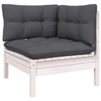 vidaXL Sofá de jardín de 2 plazas madera maciza pino con cojines Marrón y gris, Natural y crema, Blanco Conjunto Terraza Muebles Jardín Exterior Juego de Muebles de jardín Mueble Jardín Exterior Muebles de Salon Exterior - details 2