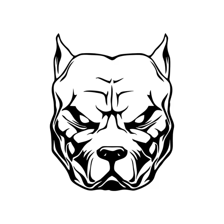 Pegatina De Motocicleta Con Patrón De Perro Pitbull Reflectante Para Coche Moto Auto Decal JDM Vinilo Estilo 19*15cm - 1