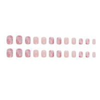 24 Piezas De Uñas Postizas De Flor De Cerezo Dorada Y Película De Oro Con 1 Archivo Y 1 Pieza De Pegamento De Gelatina - details 3