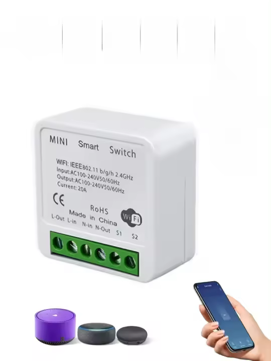 Interruptor Inteligente WiFi Tuya 2-vía RF433Mhz Módulo Relé Aprovechamiento Soporte Alexa Google Assistant Control Por App Smart Life 16A 20A - 1