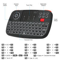 Teclado Inalámbrico Mini Rii I4 Con Touchpad Control Remoto De Ratón Para Windows Android TV Box Smart TV Backlit 2.4GHz - details 1