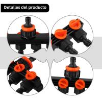 Conector De Riego Para Jardín 4 Caminos Divertor De Grifo Con Válvula Distribuidor De Agua Para Grifo De Exterior Riega - details 9