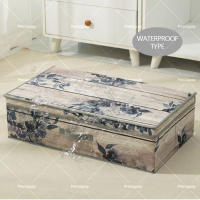 Caja de almacenamiento retro a prueba de humedad con impresión digital, caja de almacenamiento de ropa con patrón de bambú, caja de almacenamiento de ropa para el hogar de gran capacidad, caja de almacenamiento de pantalones, artefacto, armario, edredón, - details 2
