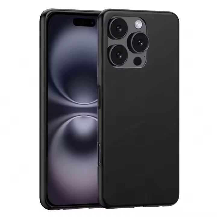 Funda Compatible Con IPHONE 16 PRO MAX Carcasa Básica, Forro Gel TPU Silicona Líquida Mate Suave Flexible, Ligera, Color Negro Transparente, Ajuste Perfecto, Acceso Conectores, Case Meloenvias mle18 - 1